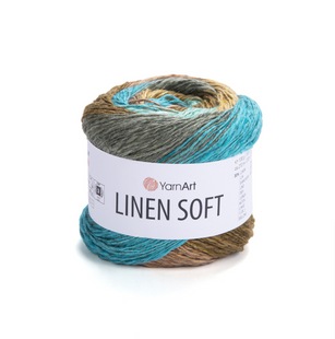Пряжа YarnArt Linen Soft №7409, бавовна, віскоза з льоном, нитки для вʼязання спицями та гачком 7409 фото