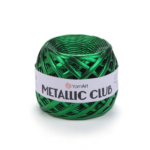 Пряжа Yarnart Metallic Club №88115 зелений, трикотажна пряжа, для ручного в'язання спицями та гачком 8115 фото