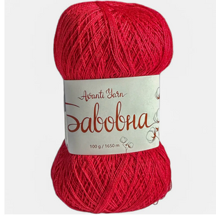 Пряжа Avanti Yarn Cotton (Коттон) №392653 червоний, напівбавовна нитки для в'язання спицями і гачком 392653 фото