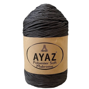 Пряжа Ayaz Polyester Soft Makrome (Аяз Софт Макроме) №1193 графит, для сумок макраме и вязание крючком 1193 фото