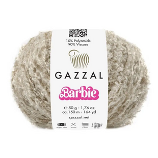 Пряжа Gazzal Barbie № 10706 беж колір, 150м/50гр, 90% віскоза, для ручного в'язання спицями та гачком 10706 фото