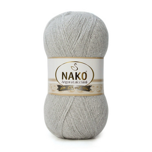 Пряжа Nako Angora Luks Simli №969G світло-сірий (вовна з мохером) 100 г, 550 м 969G фото