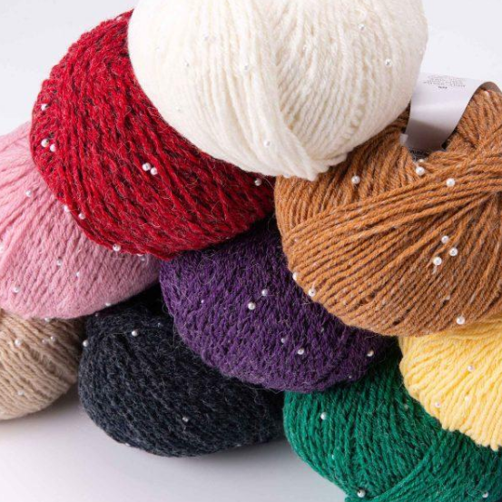 Пряжа YarnArt Alpaca Gold Beaded №3612 серый (альпака с декоративными бусинами) 50 г, 140 м 3612 фото