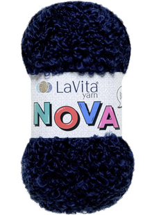 Пряжа LaVita NOVA №5301 темно-синій, пряжа буклє, нитки для в'язання 5301 фото