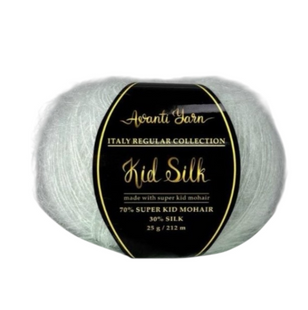 Пряжа Avanti Yarn SUPER KID SILK №73 ніжна м'ята, пряжа-мохер з шовком, для в'язання гачком и спицями 73 фото