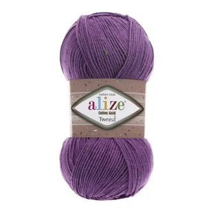 Пряжа Alize COTTON GOLD TWEED №616 фіолетовий (Пряжа твідова, нитки для в'язання) 616 фото