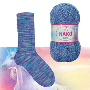 Пряжа Nako Boho Desen №87724 (шкарпеткова пряжа) 100 г, 400 м 87724 фото