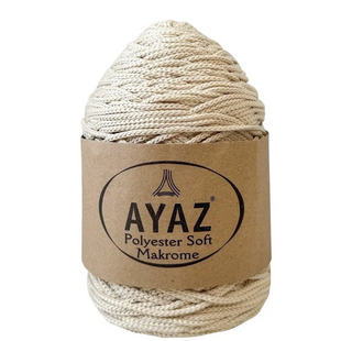 Пряжа Ayaz Polyester Soft Makrome (Аяз Софт Макроме) №7383 беж, для сумок макраме и вязание крючком 7383 фото