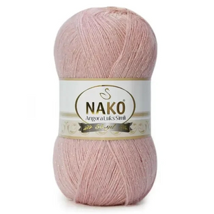 Пряжа Nako Angora Luks Simli №11251SE рожевий (вовна з мохером) 100 г, 550 м 11251SE фото