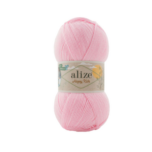 Пряжа Alize HAPPY KIDS №185 світло-рожевий, пряжа вовна з бамбуком, для ручного в'язання спицями та гачком 185 фото