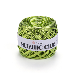 Пряжа Yarnart Metallic Club №88116 салатовий, трикотажна пряжа, для ручного в'язання спицями та гачком 8116 фото