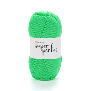 Пряжа YarnArt Super Perlee №8233 яскраво-зелений, акрилова нитки для в'язання спицями та гачком 8233 фото