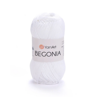 Пряжа Yarnart Begonia №1000 білосніжний - бавовняна для в'язання спицями і гачком 1000 фото