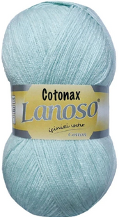 Пряжа Lanoso COTONAX №919 блакитний пряжа бавовни з акрилом, для ручного в'язання спицями та гачком 919 фото