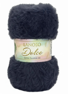 Пряжа Lanoso DOLCE №963 антрацит, пряжа імітація хутра, для ручного в'язання спицями та гачком 963 фото