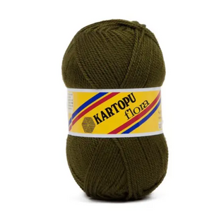 Пряжа Kartopu Flora (Флора) №410 хаки, 100% акрил, нитки для в'язання 410 фото