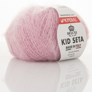 Пряжа Mondial Kid Seta №516 бомбезний рожевий (кід мохер, шовк) 210 м, 25 г 516 фото