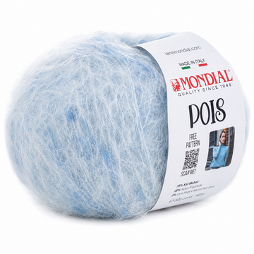 Пряжа Mondial Pois (кид мохер, бавовна, поліамід) 50 г, 125 м