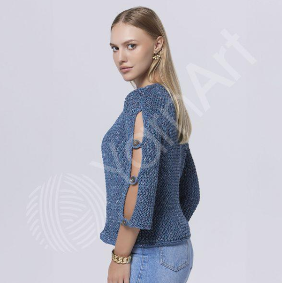 Пряжа Yarnart Cotton Fusion №3655 - хлопок секционной покраски для вязания спицами и крючком 3655 фото