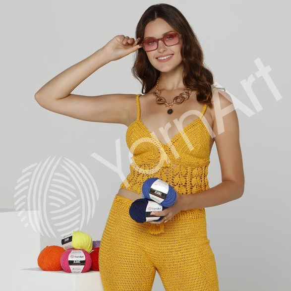 Пряжа Yarnart Summer №135 салатовый+оранж+коричневый меланж, , хлопок с вискозой нитки для вязания спицами и крючком спицами и крючком 135 фото