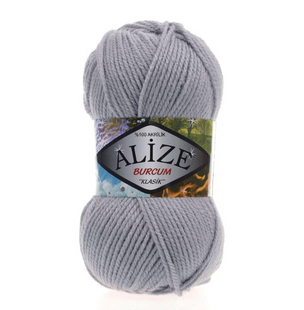 Пряжа Alize Burcum Klasik №253 сірий, 210 м 100 г, 100% акрил 253 фото