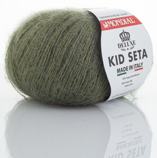 Пряжа Mondial Kid Seta №184 супер хакі (кід мохер, шовк) 210 м, 25 г 184 фото