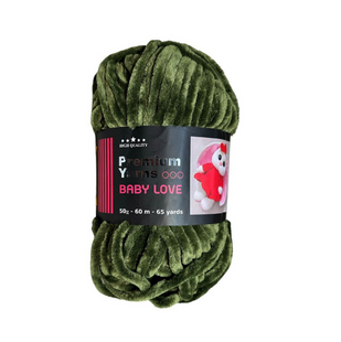 Пряжа Premium Yarns Baby Love №361 зеленый , плюшевая, нитки велюр для вязания спицами и крючком 361 фото