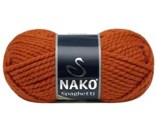 Пряжа Nako Spaghetti №6963 помаранчевий (вовна з акрилом) 100 г, 60 м 6963 фото