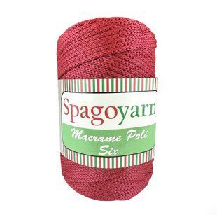 Пряжа Spagoyarn Macrame Poli Six №106 червоний, шнур для плетіння, нитки макраме 105 фото