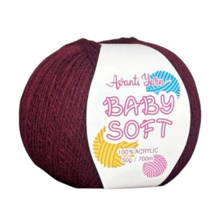 Пряжа Avanti Yarn Baby Soft №R018 бордо (акрил) 50 г, 700 м R018 фото