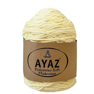 Пряжа Ayaz Polyester Soft Makrome (Аяз Софт Макроме) №1256 світло-жовтий, для сумок макраме та в'язання гачком 1256 фото