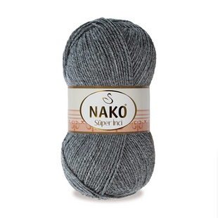 Пряжа Nako Super Inci №193 темно-сірий (вовна з акрилом) 100 г, 260 м 193 фото