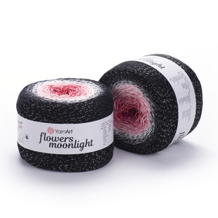 Пряжа YarnArt Flowers Moonlight №3260 пряжа бавовна з акрилом та металіком, нитки для ручного в'язання спицями та гачком 3260 фото