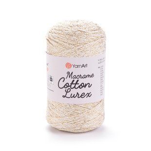 Пряжа Yarnart Macrame Cotton Lurex №724 молочний, нитки для в'язання макраме 724 фото