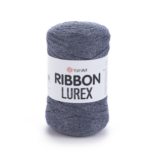 Пряжа YarnArt Ribbon Lurex №730 темно-синій, з люрексом для в'язання спицями та гачком 730 фото