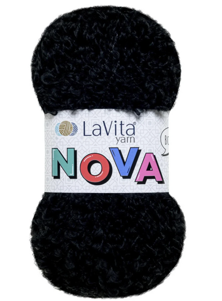 Пряжа LaVita NOVA №6500 чорний, пряжа буклє, нитки для в'язання 6500 фото Пряжа LaVita NOVA №6500 чорний, пряжа буклє, нитки для в'язання 6500 фото