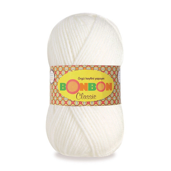 Пряжа Nako Bonbon Classic №98200 белый (акрил) 100 г, 200 м 98200 фото Пряжа Nako Bonbon Classic №98200 белый (акрил) 100 г, 200 м 98200 фото