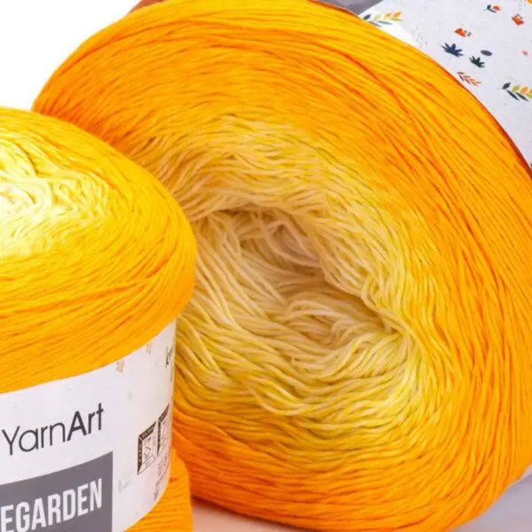 Пряжа YarnArt Rosegarden №309, хлопок, секционное окрашивание нитки для вязания спицами и крючком 309 фото