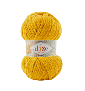 Пряжа Alize Softy Plus (Софті Плюс) №02 шафран, плюшева, нитки для в&rsquo;язання 02 фото