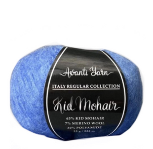 Пряжа AVANTI YARN KID MOHAIR №127 загадочный синий, пряжа-мохер полушерсть, для вязания крючком и спицами 127 фото