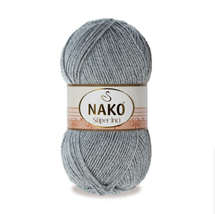 Пряжа Nako Super Inci №194 сірий (вовна з акрилом) 100 г, 260 м 194 фото