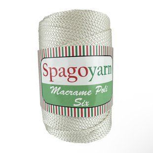 Пряжа Spagoyarn Macrame Poli Six №15 екрю, шнур для плетіння, нитки макраме 15 фото