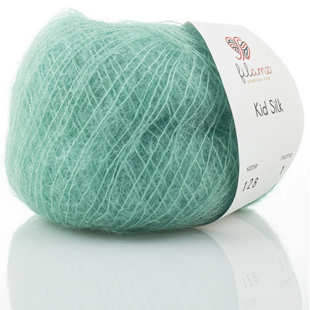 Пряжа Filamo Kid Silk 25 (Кід Сілк 25) №128 ментол, мохер з шовком нитки для в'язання спицями і гачком 128 фото