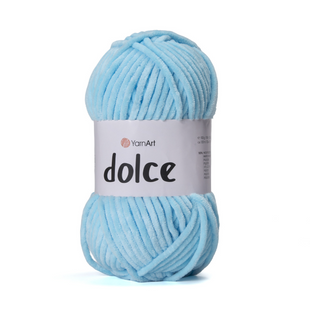 Пряжа Yarnart Dolce № 859 блакитний - плюшева, велюр для в'язання спицями і гачком 859 фото