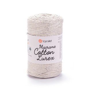 Пряжа Yarnart Macrame Cotton Lurex №725 беж, нитки для в'язання макраме 725 фото