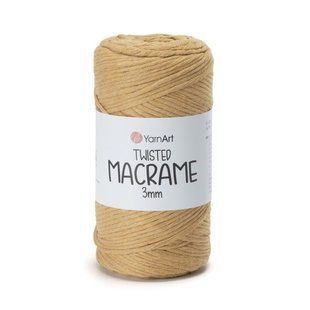 Пряжа Yarnart TWISTED MACRAME 3 мм №796 кемел, нитки для вязания макраме 796 фото