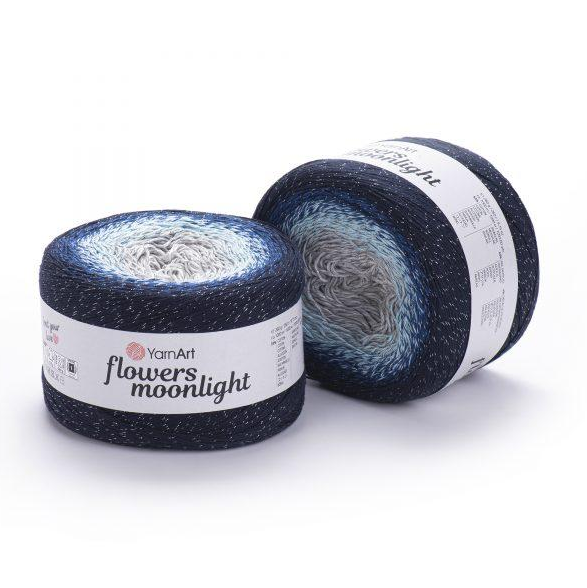 Пряжа YarnArt Flowers Moonlight №3261 пряжа бавовна з акрилом та металіком, нитки для ручного в'язання спицями та гачком 3261 фото Пряжа YarnArt Flowers Moonlight №3261 пряжа бавовна з акрилом та металіком, нитки для ручного в'язання спицями та гачком 3261 фото