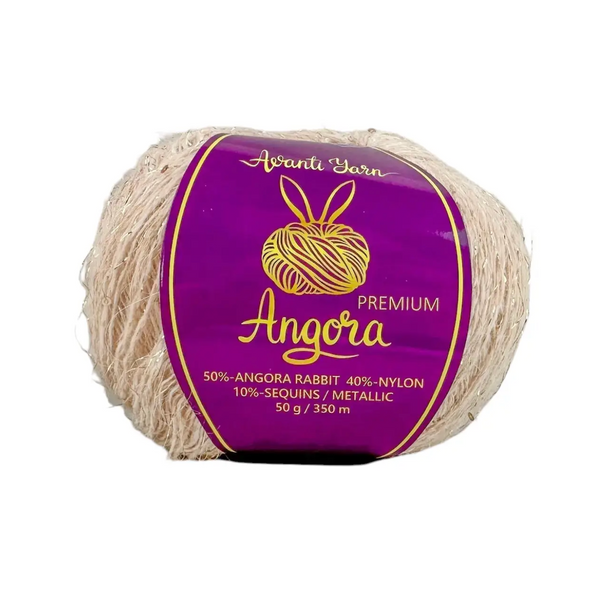 Пряжа Avanti Yarn Angora Premium (Ангора Преміум) №EF53/2028 світлий беж, ангора з люрексом і паєтками EF53/2028 фото Пряжа Avanti Yarn Angora Premium (Ангора Преміум) №EF53/2028 світлий беж, ангора з люрексом і паєтками EF53/2028 фото