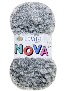 Пряжа LaVita NOVA №6805 сірий, пряжа буклє, нитки для в'язання 6805 фото