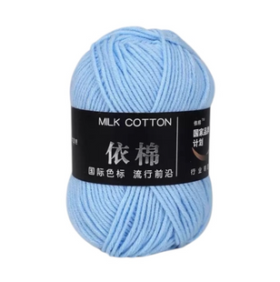 Пряжа MILK COTTON (Мілк Коттон) №54 блакитний, пряжа напівбавовна, нитки для в'язання спицями та гачком 54 фото